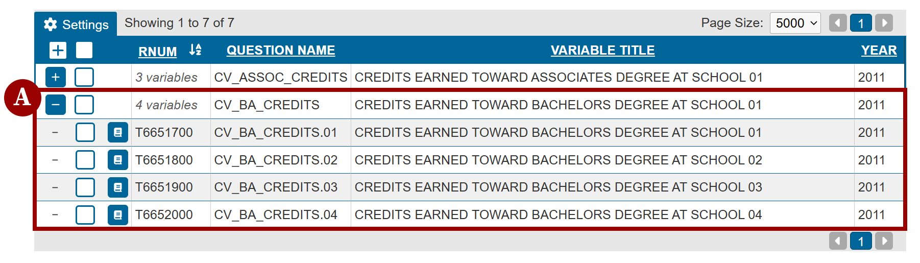 results compression using plus or minus in the results list