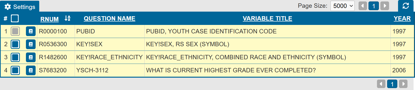updated tagged search results after refreshing the variable list