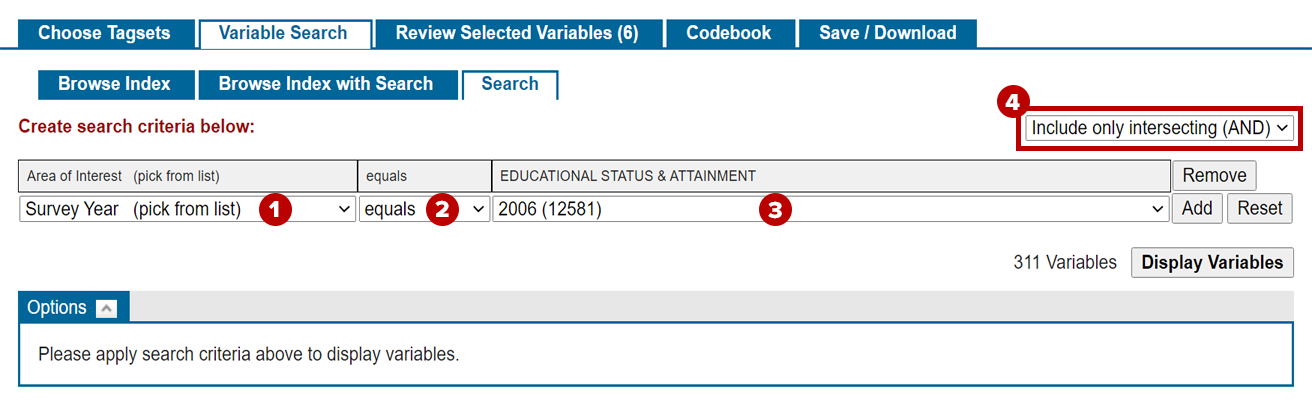 Choosing a second criterion to the search