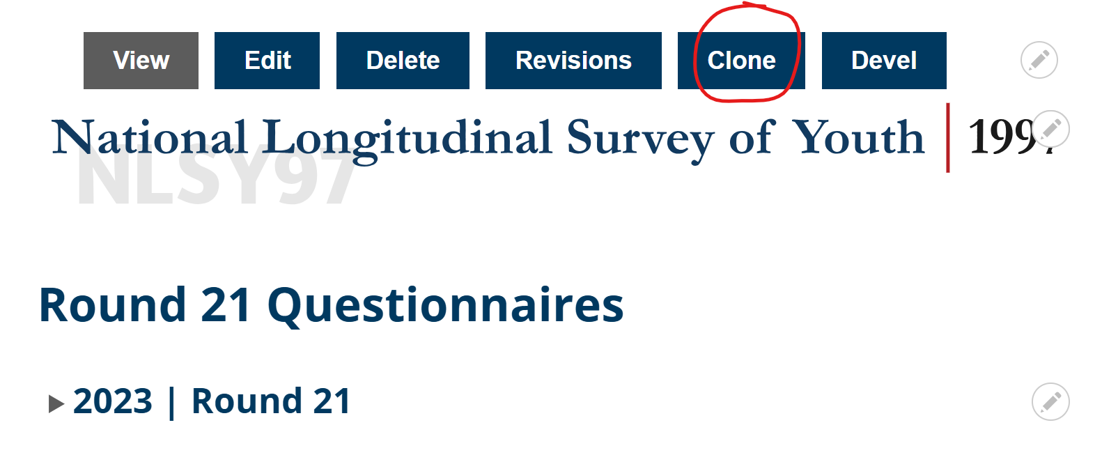 clone button