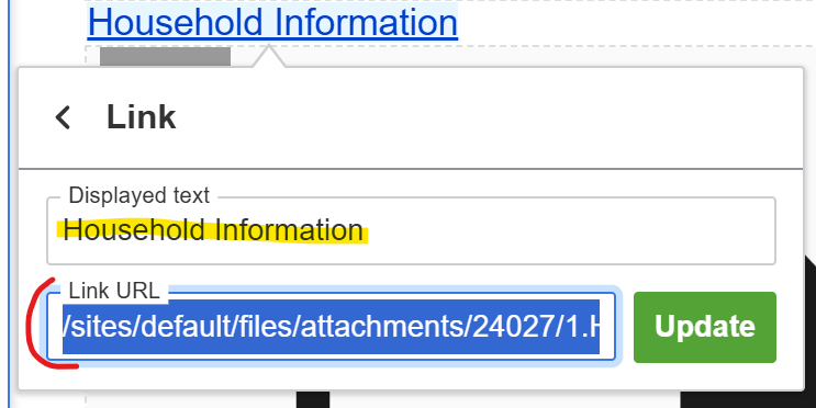 url link field